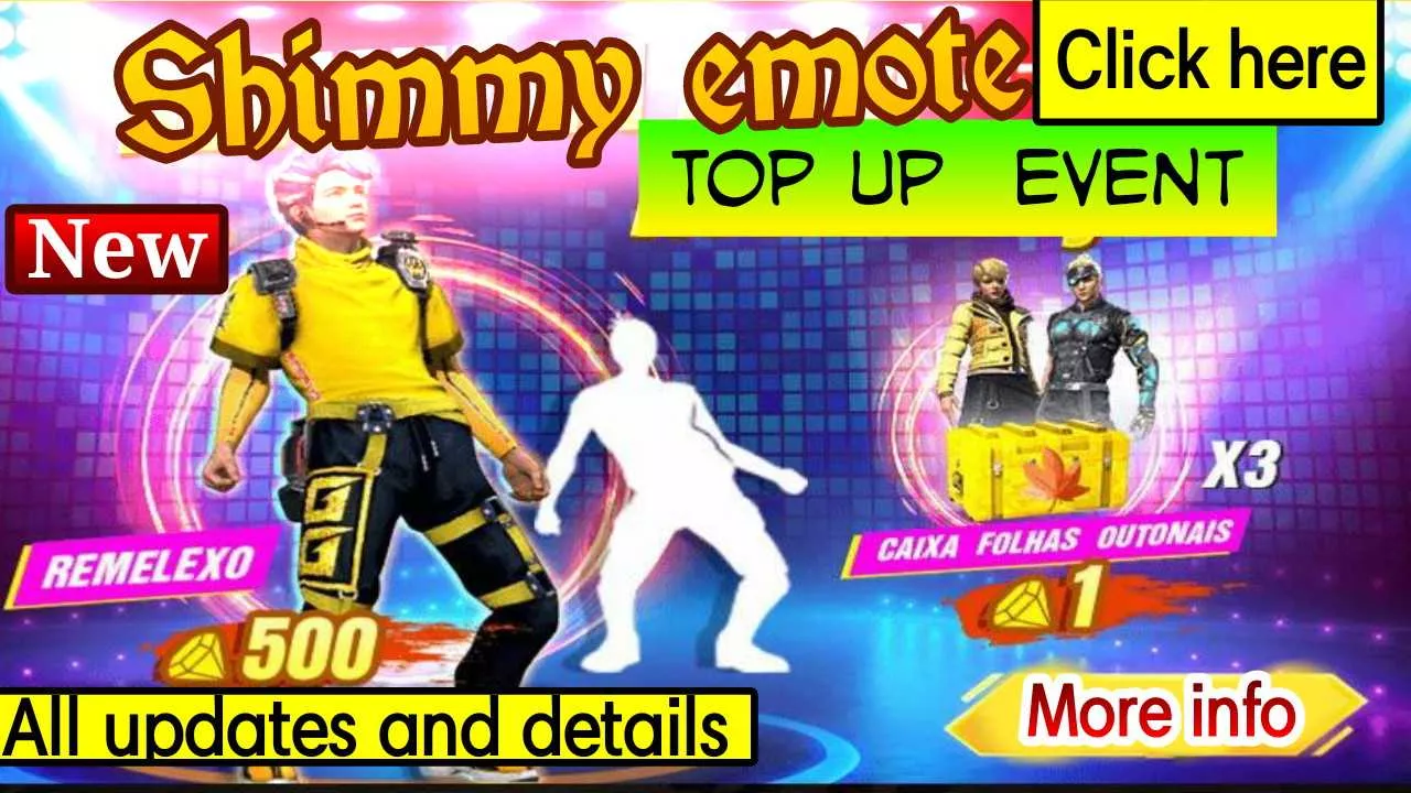 New Shimmy Emote Topup Event Free Fire Team2earn Store